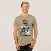 Vader met Kinderen en familie Papa 6 Foto Collage Tri-Blend Shirt (Voorkant volledig)