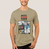 Vader met Kinderen en familie Papa 6 Foto Collage Tri-Blend Shirt (Voorkant)