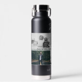 Vader met Kinderen en familie Papa 6 Foto Collage Waterfles (Voorkant)