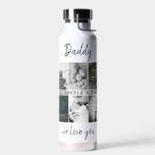 Vader met Kinderen en familie Papa 6 Foto Collage Waterfles (Links)