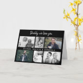 Vader met Kinderen en familie Papa 6 Foto Kaart (Gele Bloem)