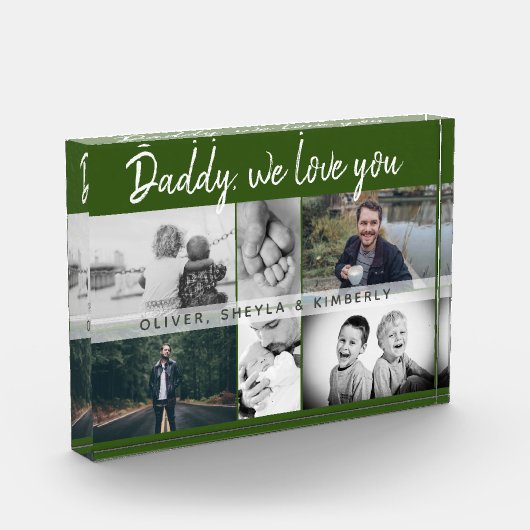 Vader met Kinderen en familie Papa Collage Fotoblokken (Links)