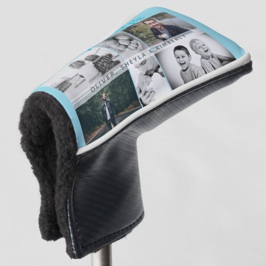 Vader met Kinderen en familie Papa Collage Golfheadcover (3/4 voorkant)