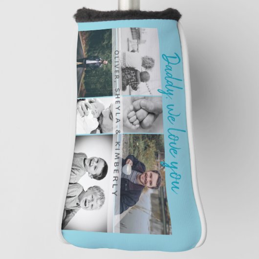 Vader met Kinderen en familie Papa Collage Golfheadcover (Draai 90)