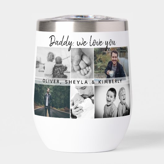 Vader met Kinderen en familie Papa Foto Collage (Voorkant)