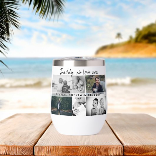 Vader met Kinderen en familie Papa Foto Collage (Strand (Gedraaid)  )