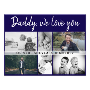 Vader met Kinderen en familie Papa Foto Collage Afdruk