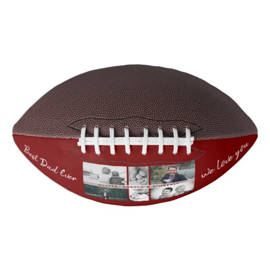 Vader met Kinderen en familie Papa Foto Collage American Football (Voorkant)