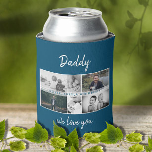 Vader met Kinderen en familie Papa Foto Collage Blikjeskoeler