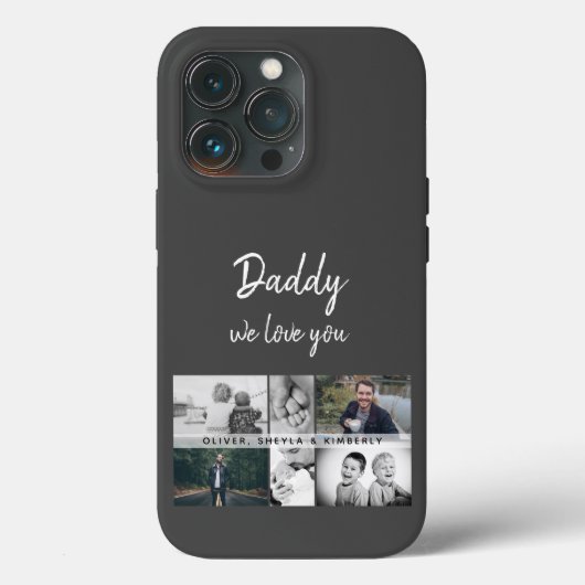 Vader met Kinderen en familie Papa Foto Collage Case-Mate iPhone Case (Achterkant)