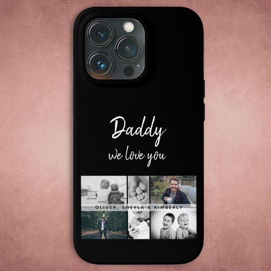 Vader met Kinderen en familie Papa Foto Collage Case-Mate iPhone Case