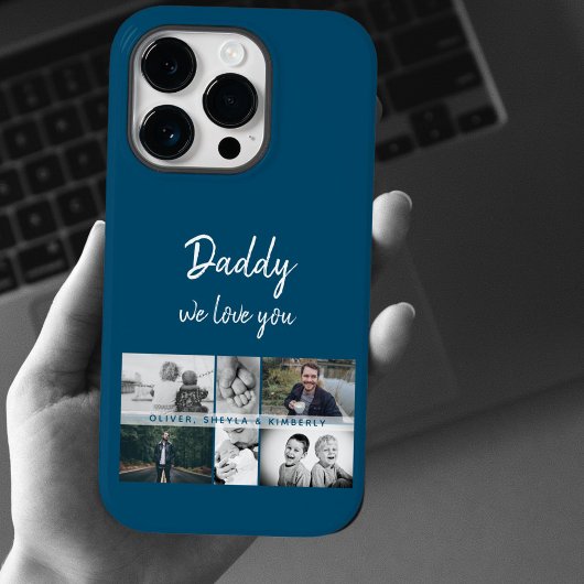 Vader met Kinderen en familie Papa Foto Collage Case-Mate iPhone Case