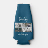 Vader met Kinderen en familie Papa Foto Collage Flesjeskoeler (Voorkant)