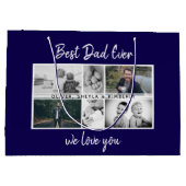Vader met Kinderen en familie Papa Foto Collage Groot Cadeauzakje (Achterkant)
