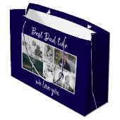 Vader met Kinderen en familie Papa Foto Collage Groot Cadeauzakje (Achterkant Gekanteld)