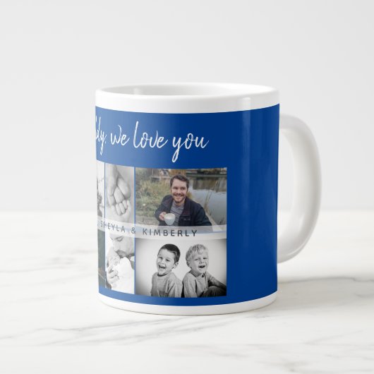 Vader met Kinderen en familie Papa Foto Collage Grote Koffiekop (Voorkant rechts)