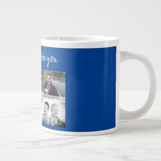 Vader met Kinderen en familie Papa Foto Collage Grote Koffiekop (Rechts)