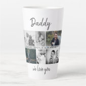 Vader met Kinderen en familie Papa Foto Collage Latte Mok (Voorkant)