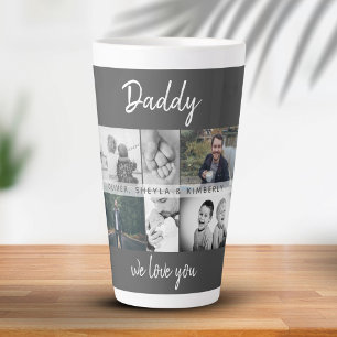 Vader met Kinderen en familie Papa Foto Collage Latte Mok