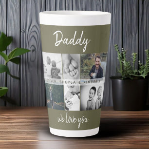 Vader met Kinderen en familie Papa Foto Collage Latte Mok