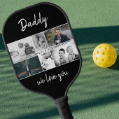 Vader met Kinderen en familie Papa Foto Collage Pickleball Paddle