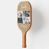 Vader met Kinderen en familie Papa Foto Collage Pickleball Paddle (Links)
