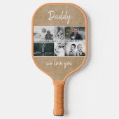 Vader met Kinderen en familie Papa Foto Collage Pickleball Paddle (Achterkant)