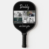 Vader met Kinderen en familie Papa Foto Collage Pickleball Paddle (Achterkant)