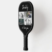 Vader met Kinderen en familie Papa Foto Collage Pickleball Paddle (Links)