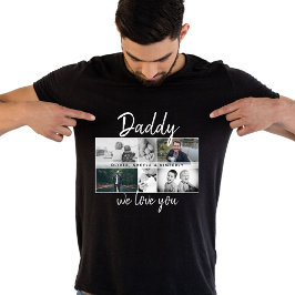 Vader met Kinderen en familie Papa Foto Collage T-shirt
