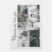 Vader met Kinderen en familie Papa Foto Collage Theedoek (Verticaal)