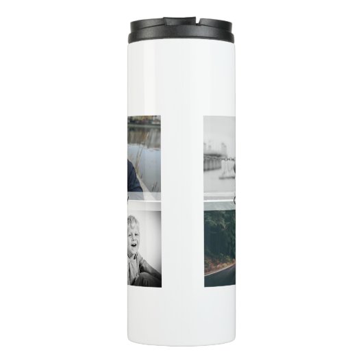 Vader met Kinderen en familie Papa Foto Collage Thermosbeker (Achterkant)