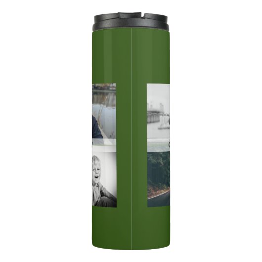 Vader met Kinderen en familie Papa Foto Collage Thermosbeker (Achterkant)