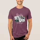 Vader met Kinderen en familie Papa Foto Collage Tri-Blend Shirt (Voorkant)