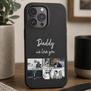 Vader met kinderen en familie papa fotocollage Case-Mate iPhone case