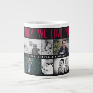 Vader met kinderen en familie papa fotocollage grote koffiekop