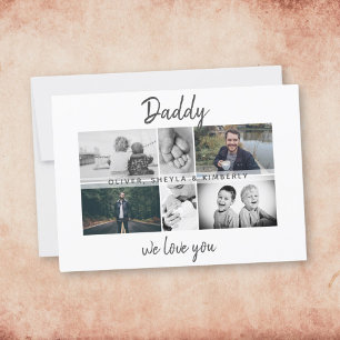 Vader met kinderen en familie papa fotocollage kaart