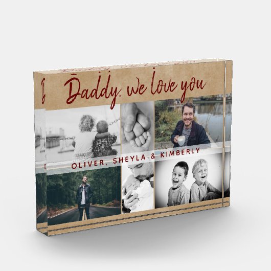 Vader met Kinderen en familie Vader Dag 6 Fotoblokken (Links)
