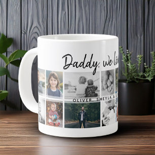Vader met kinderen familie papa 14 foto collage  grote koffiekop