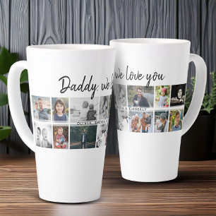 Vader met kinderen familie papa 14 foto collage  latte mok