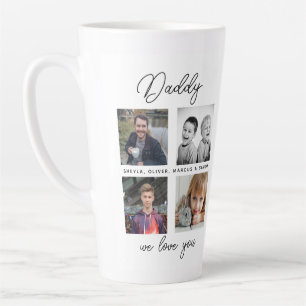 Vader met kinderen Familie Papa 4 foto collage  Latte Mok