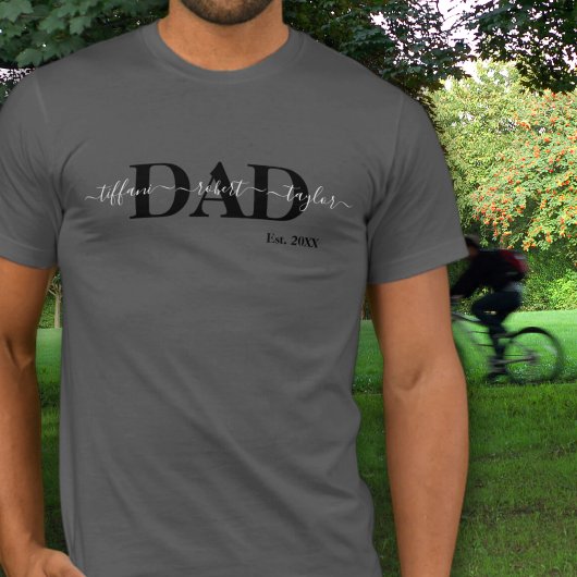 Vader Met Namen Kinderen Oprichtingsjaar T-shirt