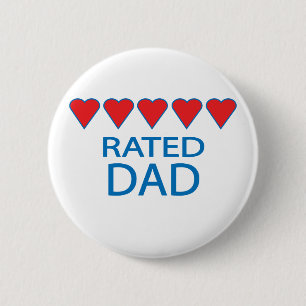 Vader met vijf harten ronde button 5,7 cm