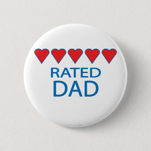 Vader met vijf harten ronde button 5,7 cm (Voorkant)
