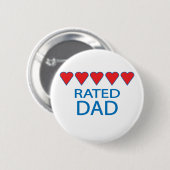 Vader met vijf harten ronde button 5,7 cm (Voorkant /achterkant)