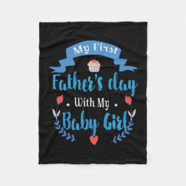 Vader mijn eerste Vaderdag met mijn baby-meisje Fleece Deken