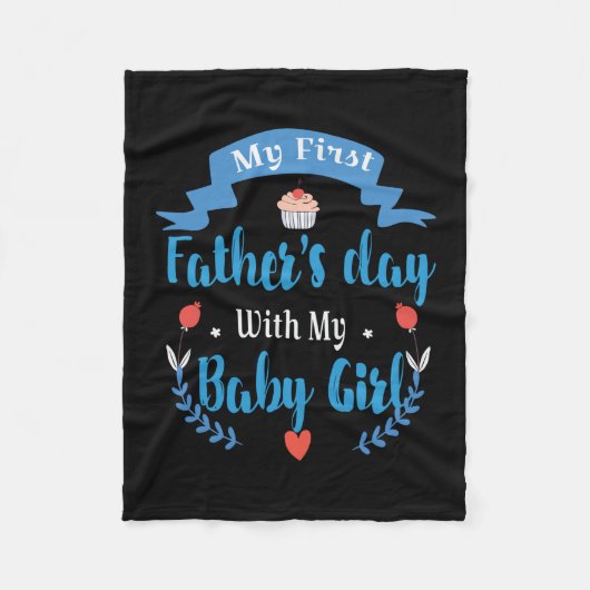 Vader mijn eerste Vaderdag met mijn baby-meisje Fleece Deken (Voorkant)