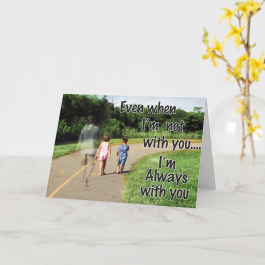 Vader mist zijn Kind op Vaderdag Kaart (Gele Bloem)