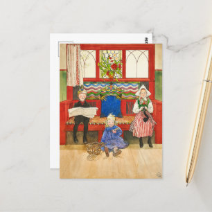 Vader, moeder en kind door Carl Larsson Briefkaart