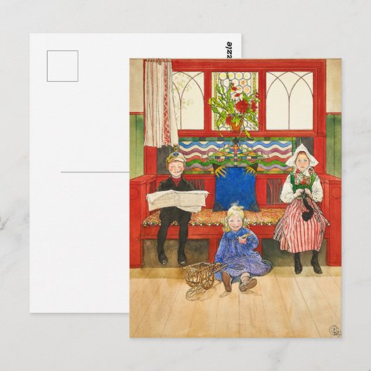 Vader, moeder en kind door Carl Larsson Briefkaart (Voorkant / Achterkant)